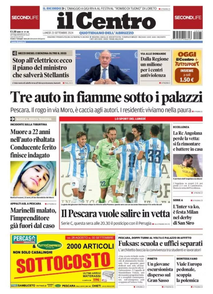 Prima-pagina-il centro-oggi-edizione-del-2024-09-23